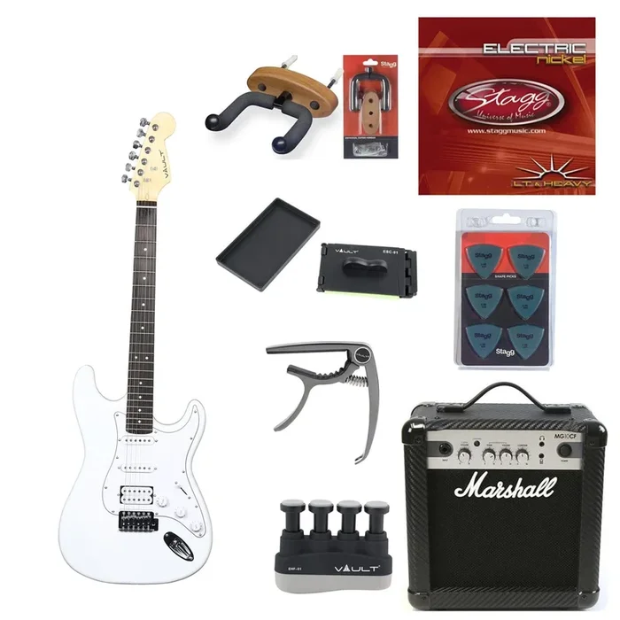 Vault ST1RW Electric Guitar Deluxe Bundle