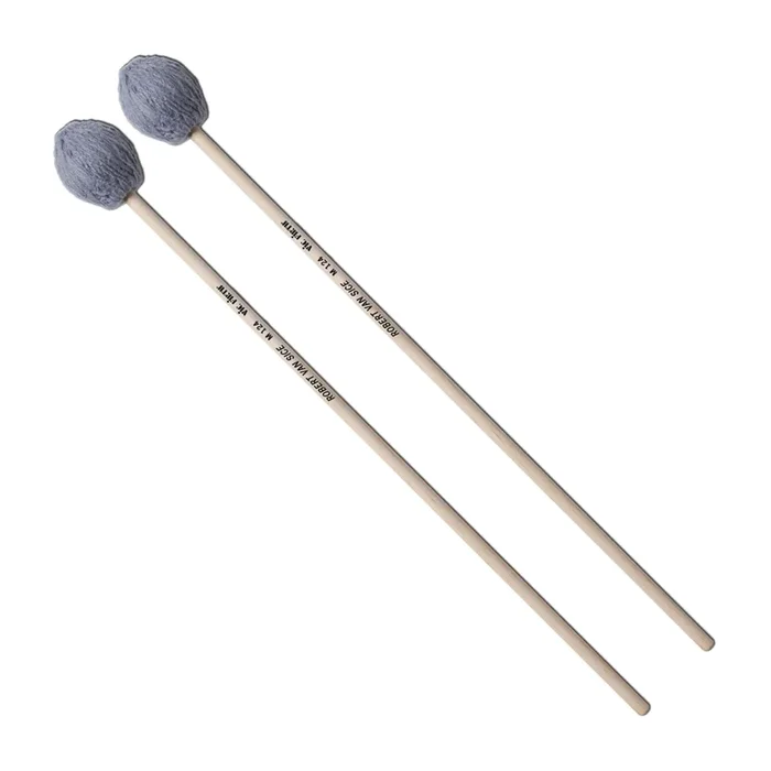 Vic Firth M124 Robert Van Sice Synthetic Core Keyboard Mallets – Medium Grey Yarn – Maple
