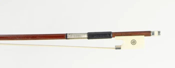 Vintage Ivory Frog Silver Mounted Violin Bow by Frz. Meier