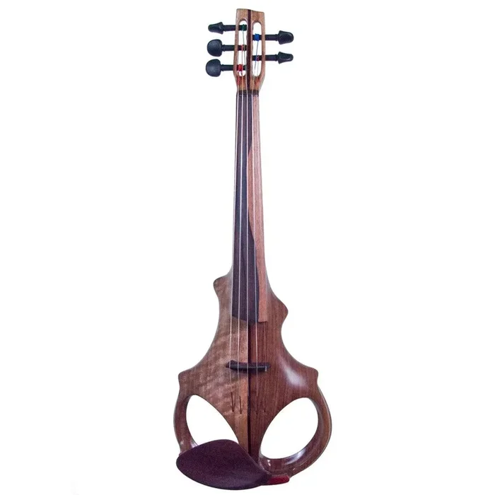 Violín eléctrico ETJ de 5 cuerdas, cuerpo de mástil pasante de nogal y diapasón de ziricote bicolor