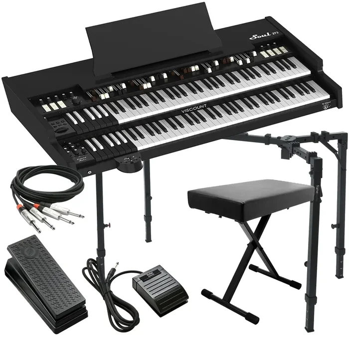Viscount Legend SOUL 273 Digital Tonewheel Organ – Black KEY ESSENTIALS BUNDLE