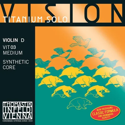 VISION Titanium Solo violin D string, silver wound, medium, by Thomastik-Infeld
