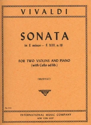 Vivaldi, Antonio: Sonata in e minor F.13#18 (2 violins & piano, cello ad lib)
