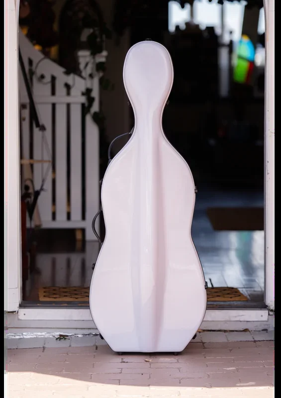 Vivo Deluxe Fibreglass Cello Case 3/4 White