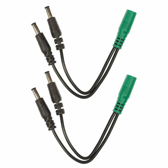 Voodoo Lab Cable Current Doubler Adapter – Two 2.1mm Straight Barrels – 2.1mm Female 4″ 2 Pack Bundle