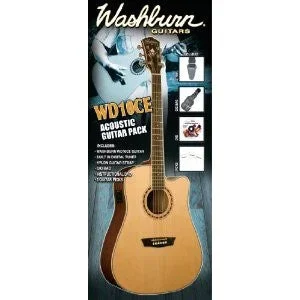 Washburn WD10CEPACK Dreadnought Acoustic Electric Pack