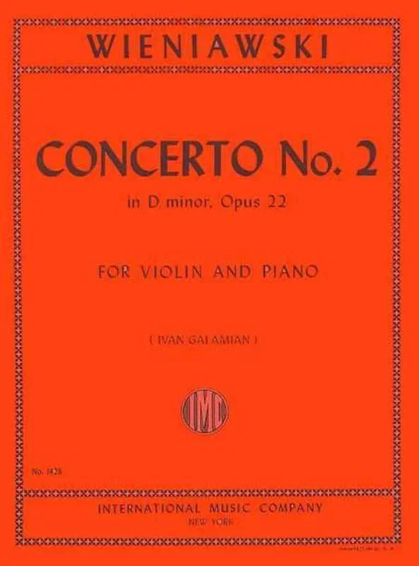 Wieniawski, Concerto in D Minor Op. 22 No. 2 for Violin and Piano (IMC)