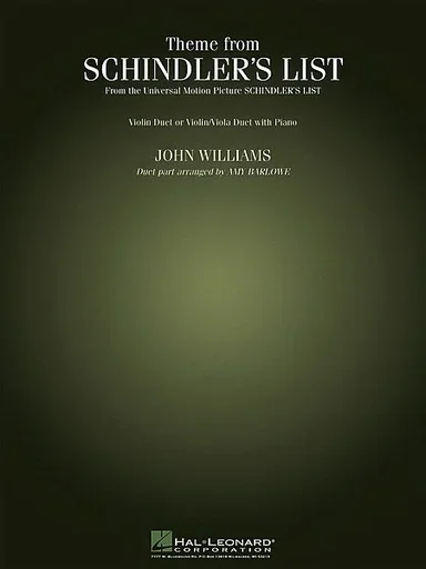 Williams (Barlowe): Theme from Schindler’s List (2 violins/violin & viola, piano)