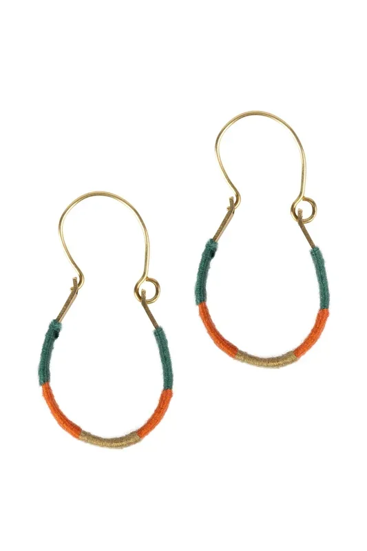 Wrapped-Up Brass Hoops – Multicolored