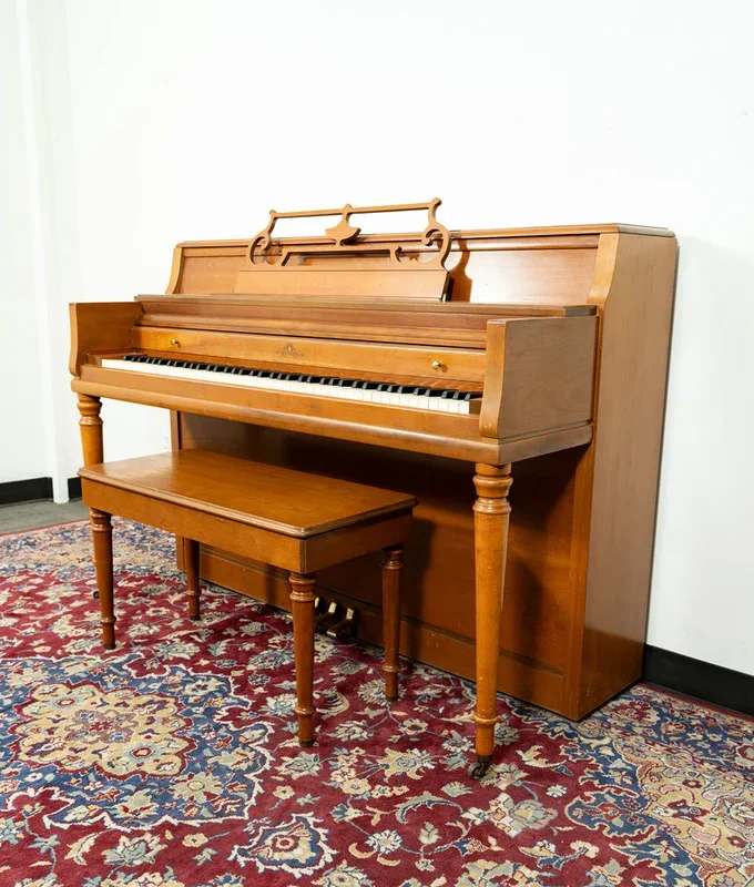 Wurlitzer 40″ Upright Piano | Satin Oak | SN: 763740 | Used