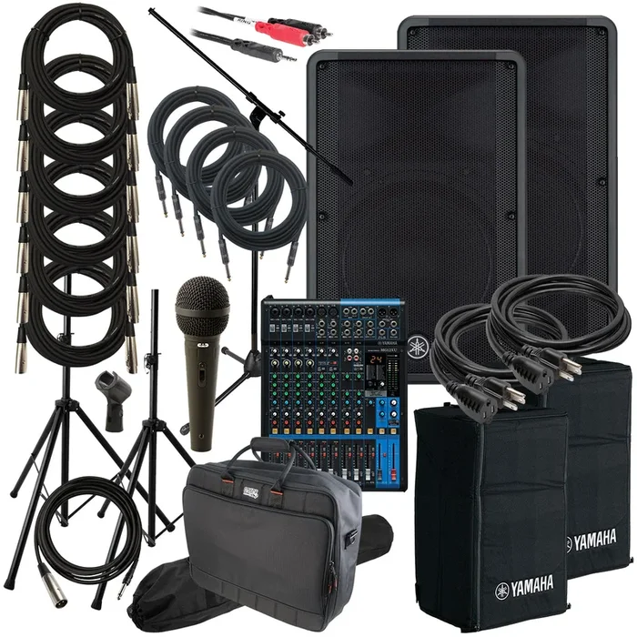 Yamaha DBR15 Powered PA Speaker COMPLETE AUDIO BUNDLE