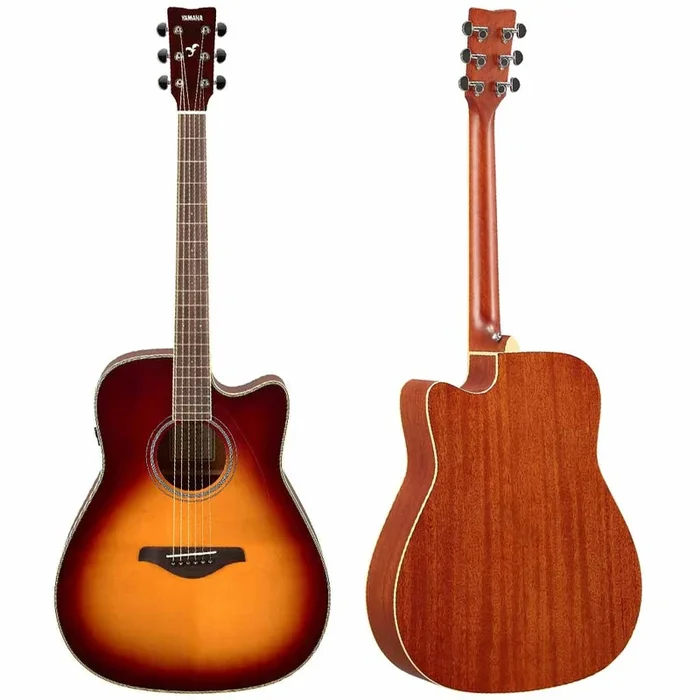 Yamaha FGC-TA TransAcoustic Dreadnought Acoustic Electric Guitar w/Cutaway – Brown Sunburst