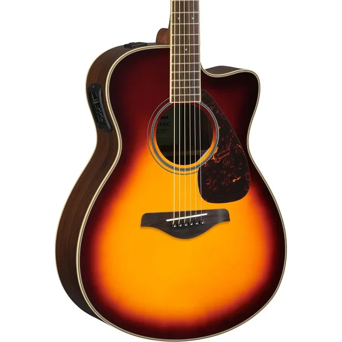 Yamaha FSX830C Concert Cutaway Acoustic Electric Guitar, Brown Sunburst