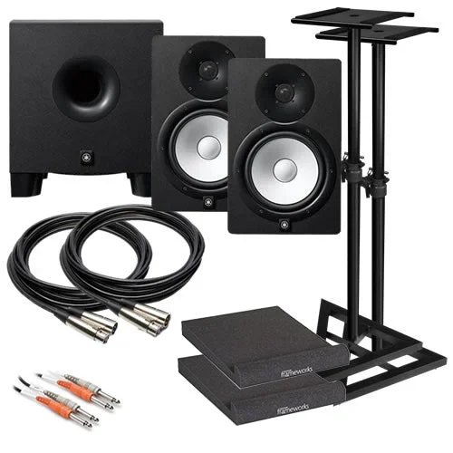 Yamaha HS8 8″ Powered Studio Monitor Speaker COMPLETE AUDIO BUNDLE