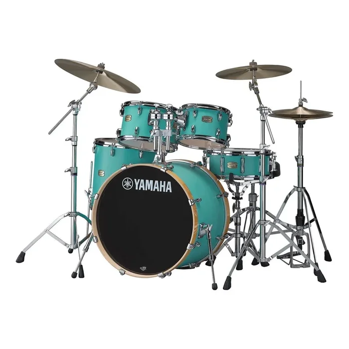 Yamaha Stage Custom Birch 5pc Drum Set w/22BD & 680 Hardware Matte Surf Green